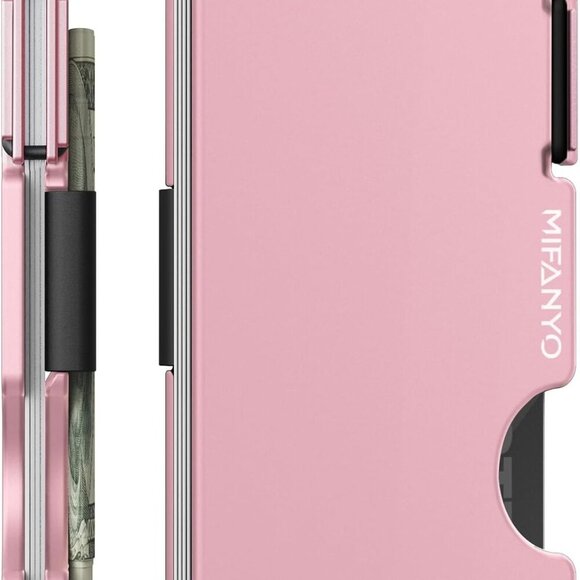 Metal Wallet Women Aluminum Slim RFID Block Cash Pocket Compact - Picture 1 of 6